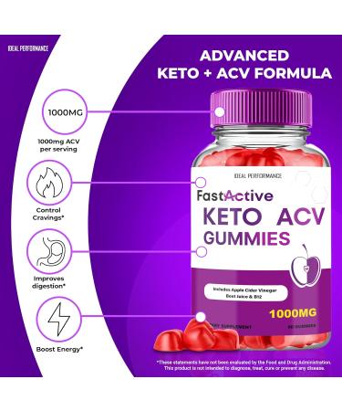 Fast Active Keto + Gummies Fast Active Keto ACV Keto Supplement Gummies - Maximum Strength All Natural Support Formula FastActive Keto+ACV Advanced Formula FastActive Keto Gummy Reviews (1 Pack) - Buy Online on GoSupps.com