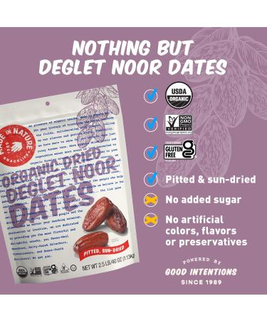 Made In Nature Organic Deglet Noor Dates | Non-GMO & Unsulfured | 40oz/Pack of 1 | 2.5lb/Pack of 1 - Buy Online on GoSupps.com