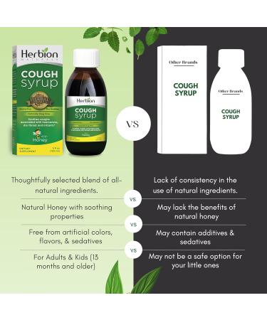 Herbion Naturals Cough Syrup with Honey - Soothing El Jarabe para La TOS 5 Fl Oz - Naturally Tasty Throat Relief for International Shipping - Buy Online on GoSupps.com