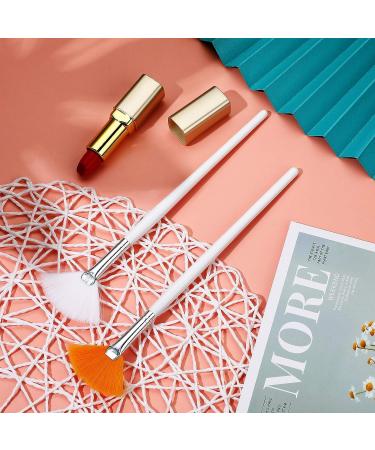 8-Piece Long Handle Fan Facial Brush Set for Makeup Peel - White Orange - Buy Online on GoSupps.com