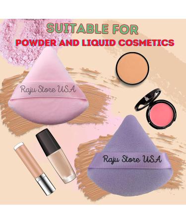 6-Piece Velvet Makeup Puff Set for Contouring and Under Eyes - Purple & Light Pink - Buy Online on GoSupps.com