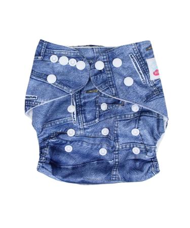 Organic cloth diaper set Bebefeliz complete set with 2 inserts skin-friendly washable pocket diaper (jeans)