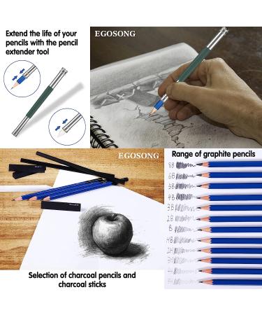 EGOSONG 41-Piece Drawing Set with Sketchbook - Sketching and Shading Kit for Adults, Teens, and Beginners - Buy Online on GoSupps.com