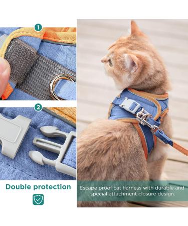 Geeric Cat Dishes & Escape Proof Harness Set - Adjustable Cat Dishes for Small Cats with Reflective Stripes | Shop Internationally - Buy Online on GoSupps.com
