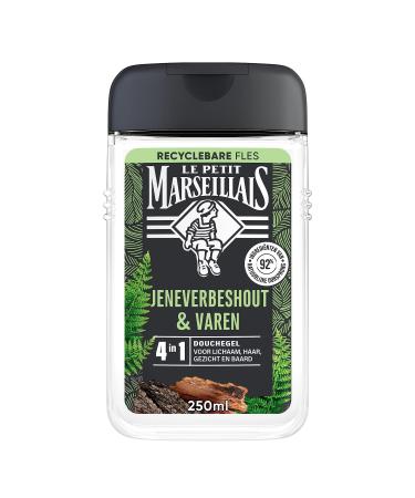 Le Petit Marseillais Le Petit Marseillais 4 in 1 Shower Gel with Juniper Wood and Fern Biodegradable Formula and Dermatologically Tested 12 x 250 ml