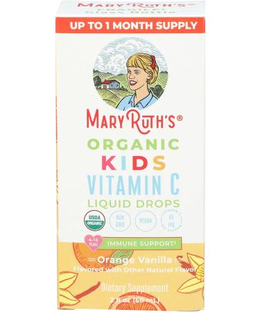 MaryRuth Organics USDA Kids Vitamin C Drops | Vegan Immune Support Supplement for Ages 4-13 | Immune Support & Overall Health | Vitamin C from Organic Acerola Fruit Extract | 2oz - Buy Online on GoSupps.com