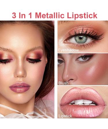 Buy Shiny Metallic Lipstick | High Pigment Long Lasting Waterproof Glitter | Soft Velvet Glow & Moisturizing Formula for Women - Fast International Shipping - Buy Online on GoSupps.com