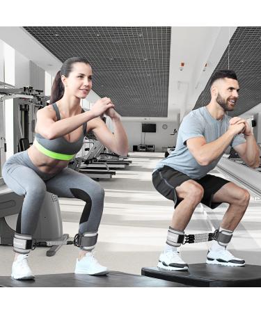 Ankle Resistance Bands Set with Cuffs | Glutes & Legs Workout Equipment | Grey | For Home Gym | Men & Women - Buy Online on GoSupps.com