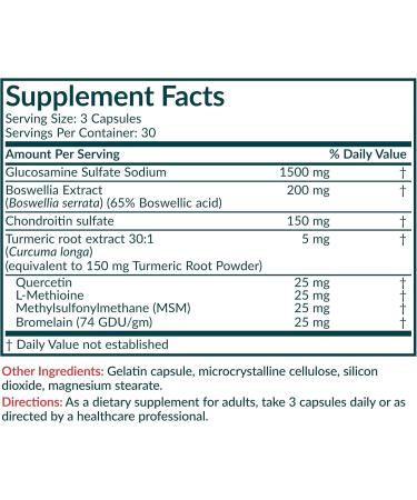 Futurebiotics Glucosamine Chondroitin Turmeric & MSM Advanced Joint Formula Supports Healthy Joints & Mobility - Non-GMO 90 Capsules 90 Count (Pack of 1) - Buy Online on GoSupps.com