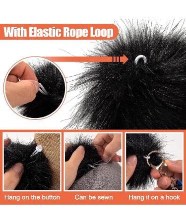 Faux Fur Pom Pom for Hats - 60 Pcs Soft Pompoms with Elastic Loop for Knitting Accessories in 30 Colors - Perfect for Shoes, Scarves, Gloves, Bags, Crafts, Keychains - Buy Online on GoSupps.com