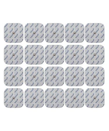20 Electrodes Compatible with COMPEX - TENS EMS Pads Easy snap 5x5cm - Button Connection 3.75mm - axion Brand Quality