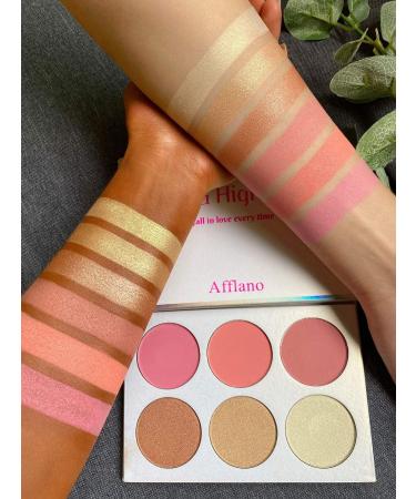 Blusher and Illuminator Palette Set - 3 Blushes & 3 Highlighters for Contouring - Vegan & Cruelty-Free - Buy Online on GoSupps.com