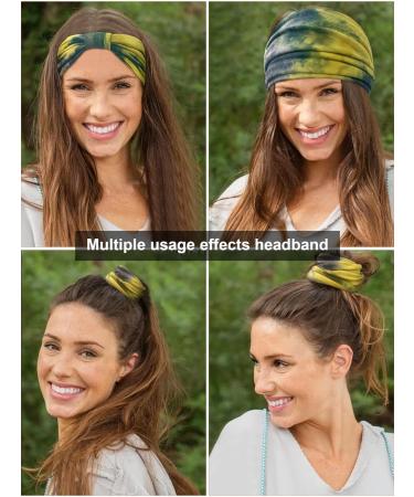 Propog Wide Hair Bands for Women - 4pcs Tie Dye Yoga & Sport Headband Set - Stylish Boho Hair Accessories - Buy Online on GoSupps.com