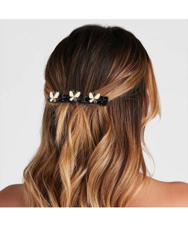8pcs Sparkling Crystal Stone Braided Hair Clips for Women - Butterfly Design with 3 Small Clips - Ideal for Thick Hair - Includes Extra Ear Bone Clips - Buy Online on GoSupps.com