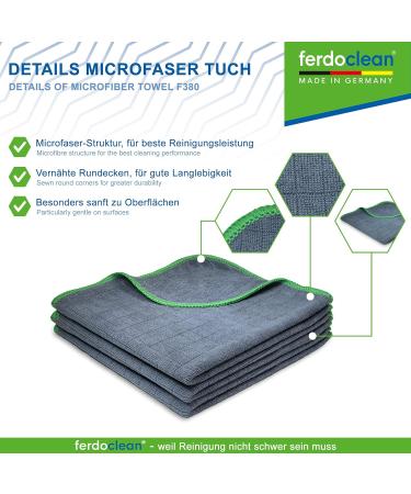 Ferdoclean SPAR SET 1L - Best Plastic Cleaner & Microfiber Cloths for Windows & Garden Furniture | PVC & Window Frame Cleaner (Anthracite/Green) - Buy Online on GoSupps.com