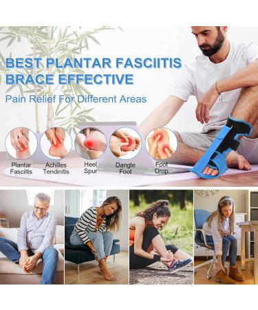 Plantar Fasciitis Night Splint | Upgraded Foot Brace for Men & Women | Arch Support & Heel Pain Relief | Adjustable Blue One Size - Buy Online on GoSupps.com