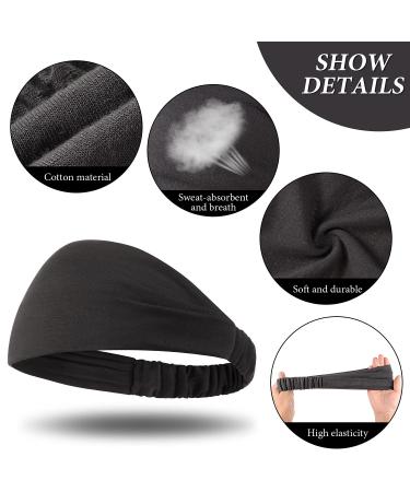 6 Pieces Women's Elastic Yoga Headbands - Sweat-Wicking Boho Hair Bands for Workout and Running - Black, Dark Blue, Light Grey, Khaki, Atrovirens, Wine Red - Buy Online on GoSupps.com