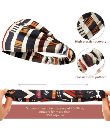 6-Piece African Boho Print Headbands for Women & Girls | Wide Elastic Turban Headwraps for Yoga & Sports - Buy Online on GoSupps.com