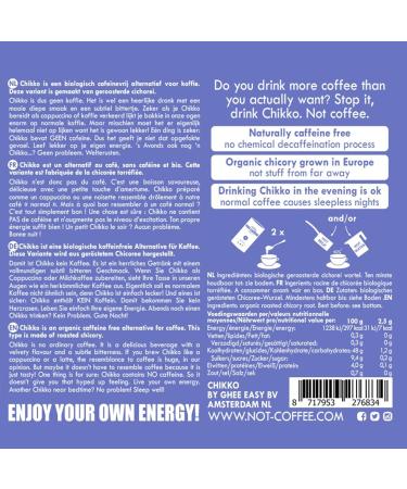 Chikko Not Coffee Organic Roasted Chicory Coffee 6x 150gr - Instant Nocaf Coffee - Decaf Alternative - Chemical-Free - 100% European Product - Buy Online on GoSupps.com