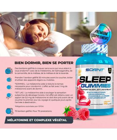 SLEEP Gummies - 70 Sleep Gummies - 5 Key Ingredients - Raspberry Flavor - Melatonin Gummies - With Melatonin Ashwagandha Chamomile Lemon Balm & Lavender - Melatonin Gummies 1mg - Buy Online on GoSupps.com