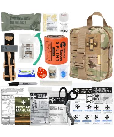 RHINO RESCUE IFAK Trauma First Aid Kit Molle Medical Pouch for Car Home Travel Hiking (Multicam)