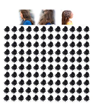 120PCS Mini Hair Claw Clips for Women Girls Nonslip Strong Hold Acrylic Tiny Claw Pin Clamps Small Hair Clips for Thin Fine Hair Black