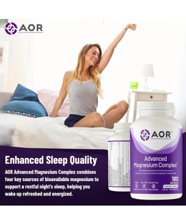 AOR - Advanced Magnesium Complex 200mg 180 Capsules - Vegan and Non GMO - Bioavailable Magnesium from Four Key Sources - With Magnesium Glycinate Magnesium Oxide and Pure Magnesium Supplement - Buy Online on GoSupps.com
