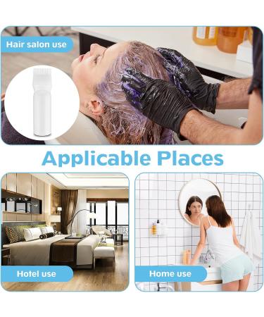 COMNICO Root Comb Applicator Bottle 6oz - Squeeze Hair Dye Oil Applicator Brush - Portable Color Dispenser - White - Buy Online on GoSupps.com
