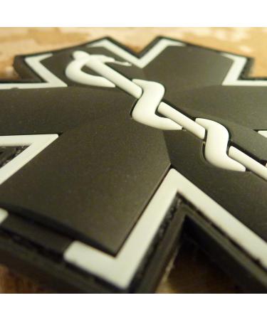 Glow Dark Black PVC EMS EMT Paramedic Morale Patch - Tactical Touch Fastener - Buy Online on GoSupps.com