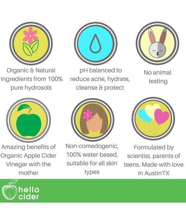 Buy Organic Tea Tree Witch Hazel Face Toner - Astringent Facial Spray for All Skin Types | Blemish Reduction & pH Restoration | Hello Cider - USA Small Business - Buy Online on GoSupps.com