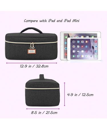 CURMIO Essential Oil Storage Case - 40 Bottle Organizer with 2 Detachable Pouches and Handle, Black (Bag Only) - Buy Online on GoSupps.com