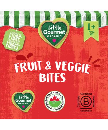 Little Gourmet Organic Fruit & Veggie Bites - Pumpkin Apple with Chia - Non GMO Gluten-Free Vegan No Preservatives No Artificial Flavours No Refined Sugars - 60g Resealable Pouch 8 Count Pumpkin Apple with Chia 60 g (Pack of 8) - Buy Online on GoSupps.com