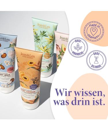 Jean & Len Skin-Stiff Body Lotion with Apricot Kernel Oil & Q10 - Vegan Paraben & Silicone Free 250 ml for Smooth & Hydrated Skin - Buy Online on GoSupps.com