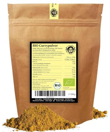 Uncle Spice Bio Curry Spice Mix 250g - Authentic Madras Curry Powder Premium Quality No Additives - De- KO-005 - Perfect for Sauces & Currywurst - Buy Online on GoSupps.com