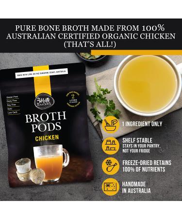 Organic Chicken Bone Broth Pods 100% Freeze Dried, 67 Oz, Rich in Collagen Protein | No Added Flavors, Preservatives, Allergens, Sodium | Perfect for Fasting, Keto, Low Carb Diets - Buy Online on GoSupps.com