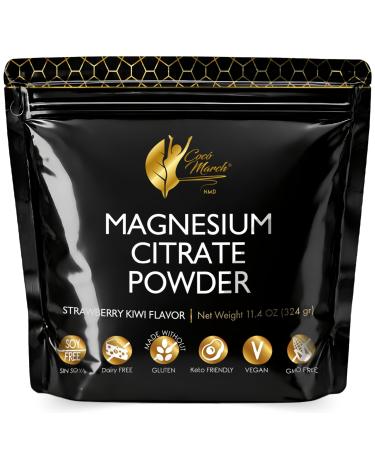Coc March N.M.D Magnesium Citrate Powder Magnesium Supplement for Sleep & Relaxation, Digestive & Brain Support Strawberry Flavor, Vegan, Gluten Free, Keto Friendly & Non-GMO 45 Day Supply