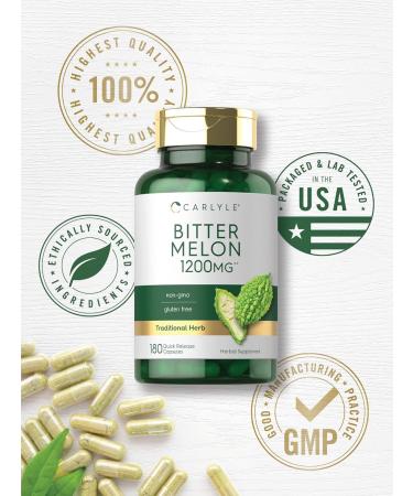 Carlyle Bitter Melon Capsules | 180 Count | Non-GMO & Gluten Free Extract | Complex Supplement 180 Count (Pack of 1) - Buy Online on GoSupps.com