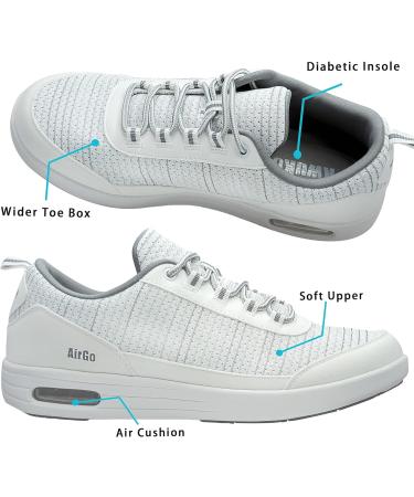 KWUKOTY Men's Orthopedic Walking Shoes Plantar Fasciitis Diabetes Swollen Feet Wide Sizes 7.5-12 White - Buy Online on GoSupps.com