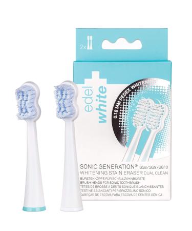 Edel+White Sonic Generation 8 Tooth Whitening Stain Eraser Dual Clean Brush Heads