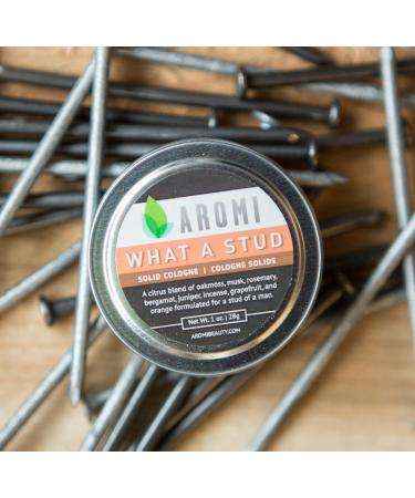Aromi Solid Cologne | Fresh Light Men's Scent Vegan Cruelty-free Wax Oakmoss Musk Rosemary Fragrance Gift Travel Alcohol-free (What a Stud) - Buy Online on GoSupps.com