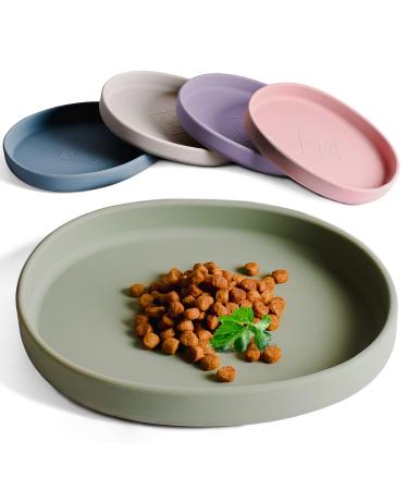 ne & no food bowl for small dogs and puppies I feed shell flat |Reisenapf |Siliconn bowl wide for dry food and wet food |Water bowl I Campingnapf (sage green)