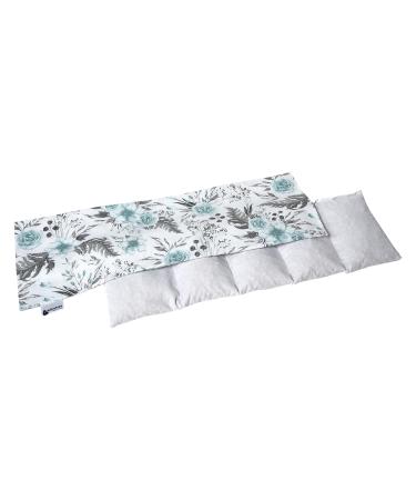 Medi partners cherry core pillow 60x20cm 100% cotton 5 chambers grain pillow large eco nature heat pillow cold therapy removable cover (gray flowers) cotton gray flowers
