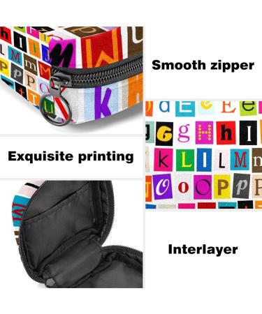 Menstrual Pad Bag with Zipper | Ladies Napkin Pouch & Tampon Organizer for Women & Girls | Stylish Alphabet Design - Buy Online on GoSupps.com