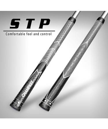CHAMPKEY Comfortable Golf Grips Set of 13 - Black&Grey Midsize Grips with Repair Kits Included - Buy Online on GoSupps.com