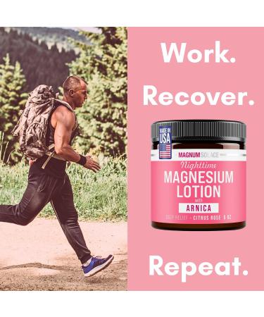 Magnum Solace Nighttime Magnesium Lotion with Arnica Soothing Relief & Relaxation Highly Concentrated Magnesium for Muscles & Joints Apply to Legs or Feet Before Bed Skin-Friendly - Buy Online on GoSupps.com