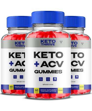 (3 Pack) Keto Thrive Keto ACV Gummies KetoThrive Canada Apple Cider Vinegar Advanced Strength Daily Multivitamin Supplement Compl ment multivitamin quotidien avanc ACV de Keto Thrive (180 Gummies)