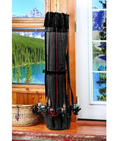 HUNTVP Fishing Rod Reel Case Bag - Black | Travel Organizer & Tool Holder - Buy Online on GoSupps.com