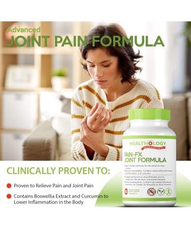 Healthology PAIN-FX | Joint Pain Relief Supplement | Anti-Inflammatory Joint Support | Contains Curcumin & Boswellia | Natural Source of Antioxidants | 60 Veggie Capsules | Vegan Friendly | NON-GMO - Buy Online on GoSupps.com