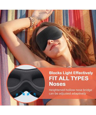 INNELO 3D Contoured Sleep Mask for Side Sleepers | 100% Light Blocking Eye Mask for Men and Women | Soft, Pressure-Free Blindfold for Travel, Yoga, and Naps | Black Upgraded - Buy Online on GoSupps.com