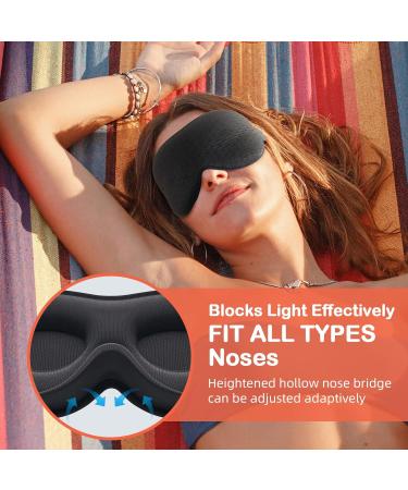 INNELO Sleep Mask 2023 - Light Blocking 3D Contoured Eye Mask for Men & Women - Comfortable & Breathable - Ideal for Sleeping, Travel & Insomnia - Black - Buy Online on GoSupps.com